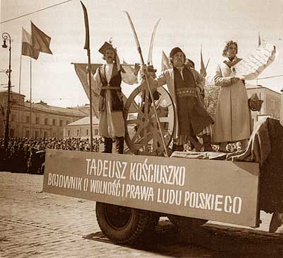 Надпись на плакате: Тадеуш Костюшко - борец за свободу и права польского народа